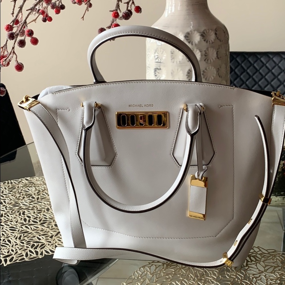 Michael Kors collection Vivian optic white tote
